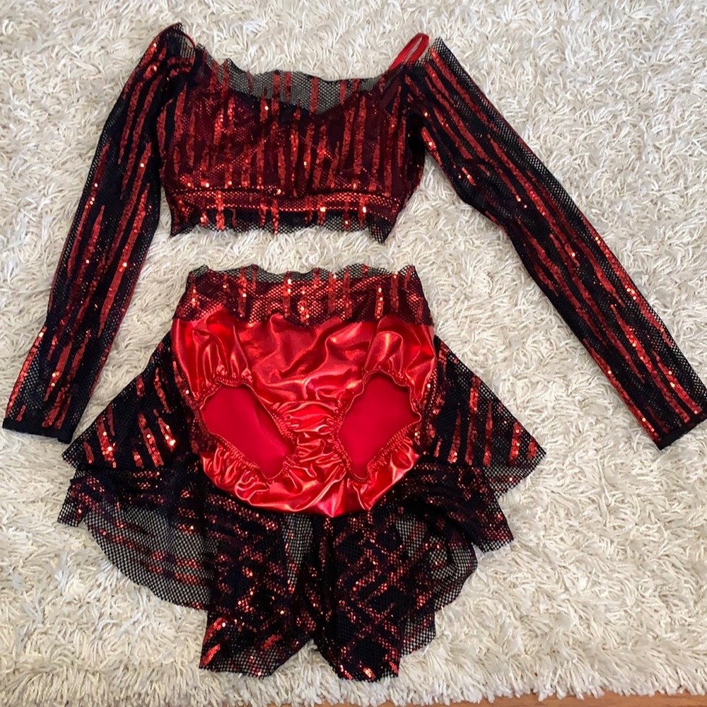 Black and Red Dance Costume. Never worn! Size-Medium.